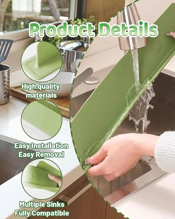 Silicone Kitchen Sink Splash Guard Oil-Proof with Suction