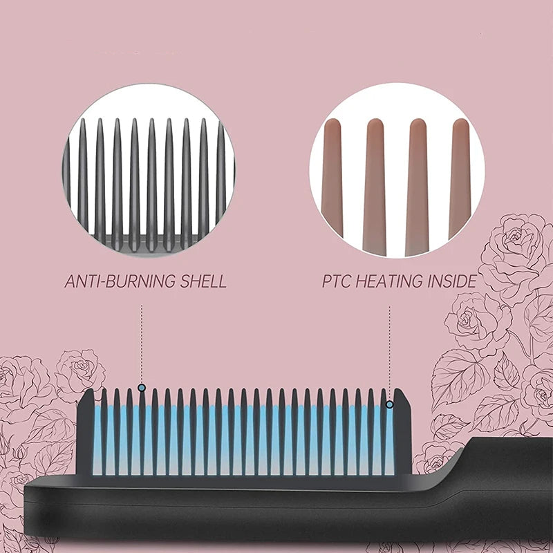 Hair Straightening Brush & Curler