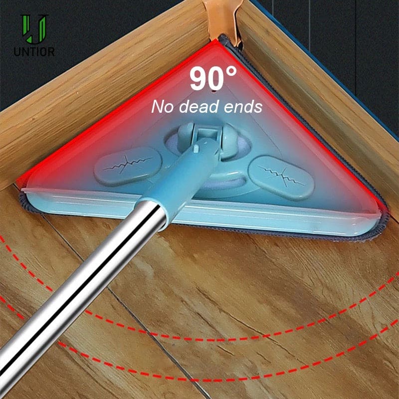 Triangle Mop, 360˚ Degree Rotatable Triangular Cleaning Mop, Adjustable Spin Scrubber Tool